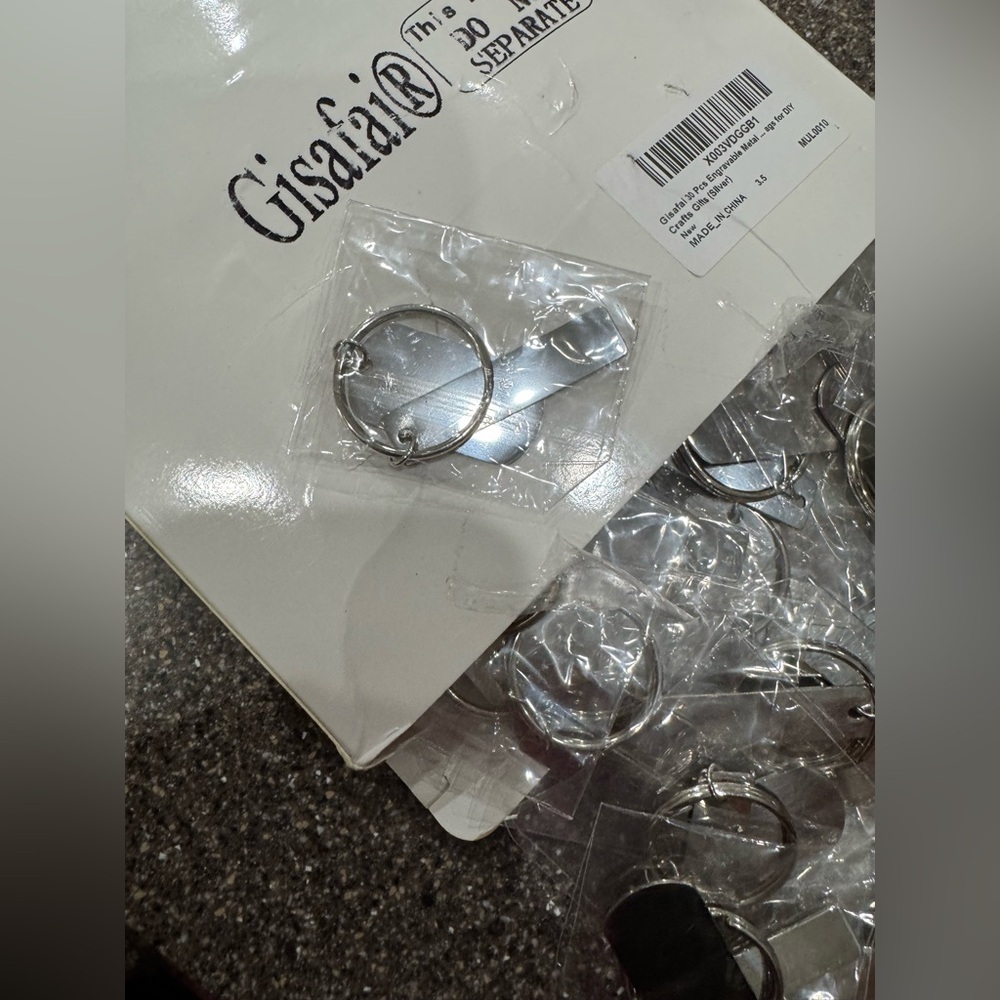Gisafai 30 Pcs Engravable Stainless Steel Keychain Blank Laser Engraving - Picture 5 of 8